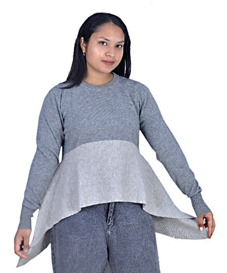 Crew Neck Sweater with Frock